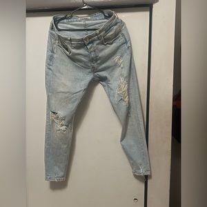 Zara stretchy skinny fit ripped jeans 34x34